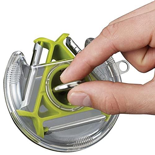 Vegetable Peeler-3 in 1 Magic Rotating Vegetable Peeler Slicer Shredder Julienne Cutter Stainless Steel Blade Grater Fruit Vegetable Tools