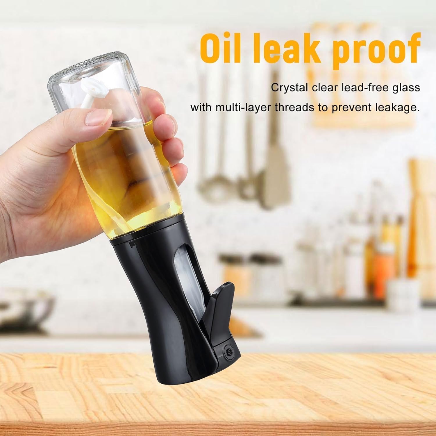 Oil Sprayer for Cooking – 200ml Glass Oil Dispenser Bottle