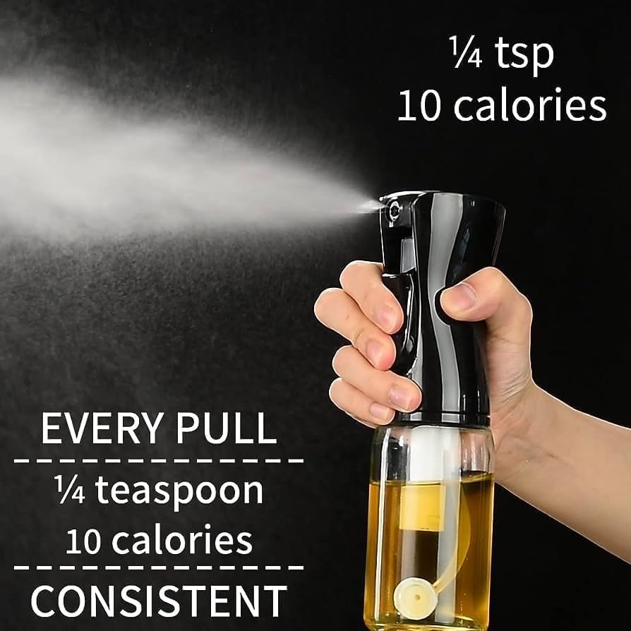 Oil Sprayer for Cooking – 200ml Glass Oil Dispenser Bottle